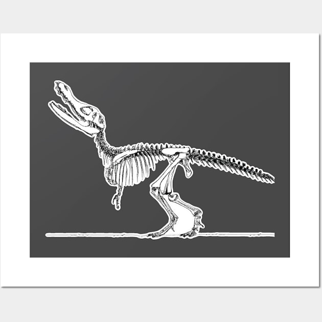 Sketch of a Museum Quality Dinosaur Skeleton Fossil Wall Art by JoeHx